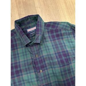 Vineyard Vines Button Down Shirt Men's XL Murray Green Purple Check Preppy